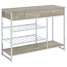 Load image into Gallery viewer, Ethel - 2 Drawer Home Bar Storage With Wine Rack - Oak
