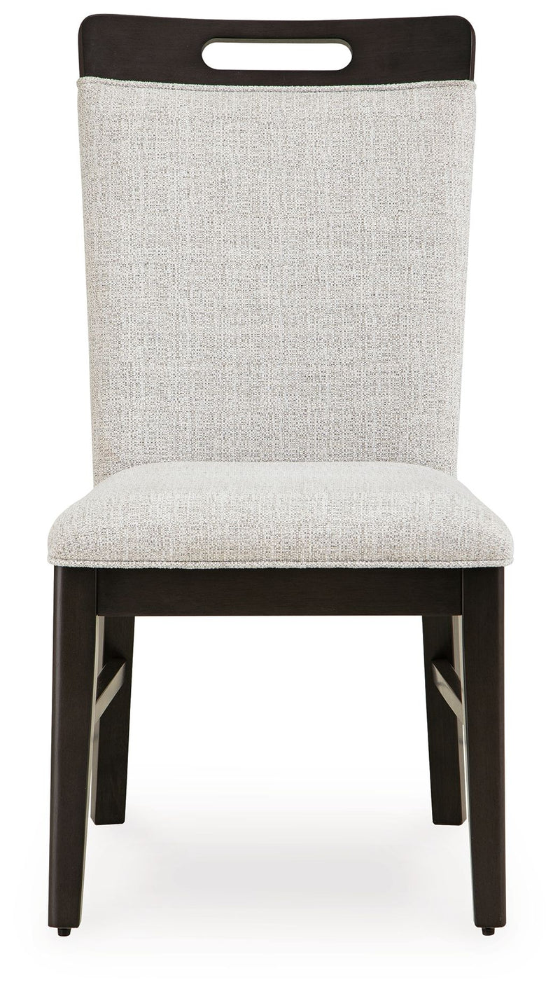 Neymorton - Dining Upholstered Side Chair (Set of 2) - Light Gray / Brown
