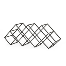 Load image into Gallery viewer, Modern Industrial Tabletop Wine Rack With 7 Bottle Holders - Black
