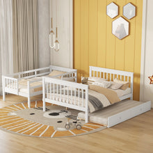 Load image into Gallery viewer, Bunk Bed With Twin Size Trundle, Storage And Guard Rail For Bedroom
