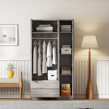Load image into Gallery viewer, Modern 3 Door Mirror Wardrobe With 2 Drawers And Top Cabinet
