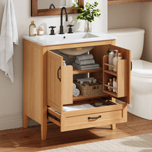 Load image into Gallery viewer, Elegant Fluted Bathroom Vanity With Sink, Soft Close Doors &amp; Drawer
