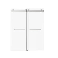 Load image into Gallery viewer, Frameless Double Sliding Soft-Close Shower Door, 3 / 8" (10Mm) Thick SGCC Tempered Glass Door, Matte
