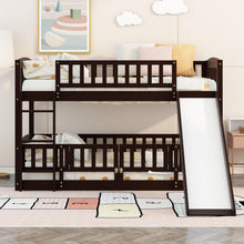 Load image into Gallery viewer, Low Bunk Bed With Slide, Fence And Ladder
