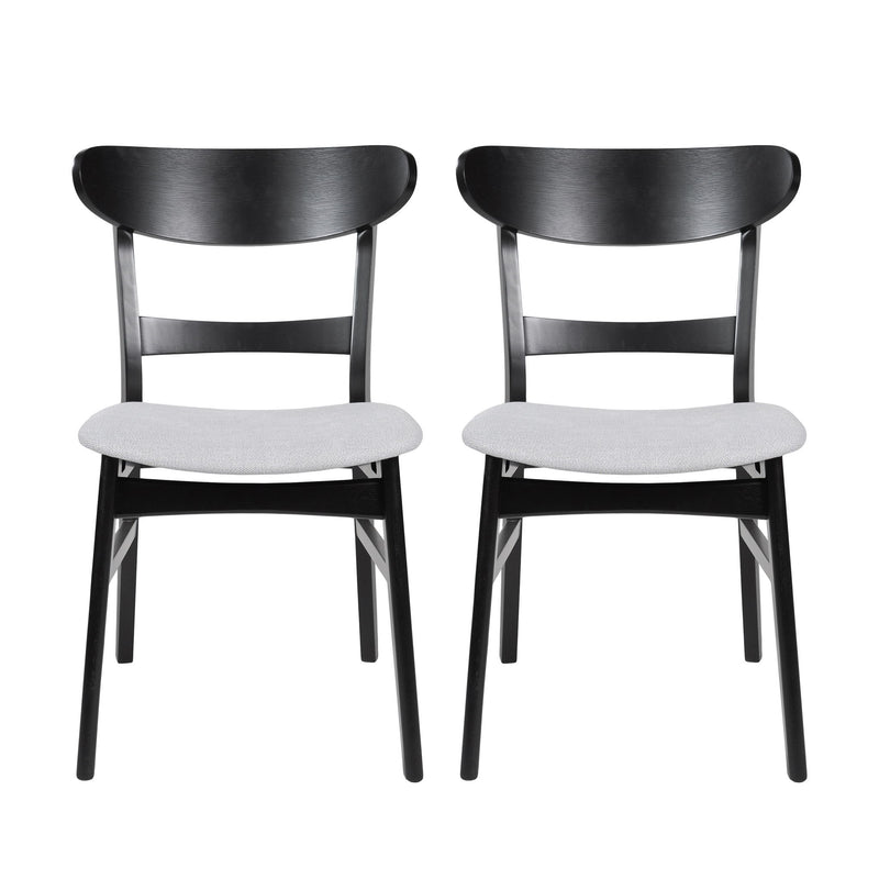 Mid Century Dining Chairs With Cushioned Seats And Wood Frame (Set of 2)