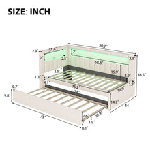 Load image into Gallery viewer, Upholstered Platform Bed With USB Ports And LED Belt
