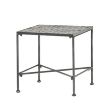 Load image into Gallery viewer, Outdoor Square Side Table With X Shaped Iron Frame - Black
