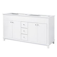 Load image into Gallery viewer, Bathroom Vanity Cabinet Only, 3 Drawers &amp; 4 Doors With Double Layer Shelves - White
