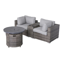Load image into Gallery viewer, Rattan Patio Set With Comfortable Cushions And Fire Pit
