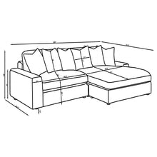 Load image into Gallery viewer, Marcus - Fog Track Arms Reversible Sectional With Pillows - Fog
