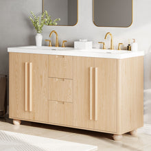 Load image into Gallery viewer, Double Sink Bathroom Vanity With Sinks, Soft Close Doors &amp; 3 Drawers - Wood
