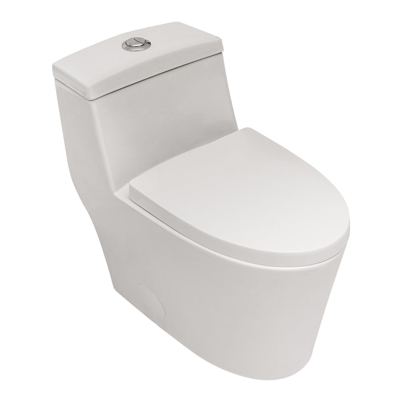 1 Piece Toilet, Dual Flush, Soft Closing Seat - White