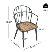 Load image into Gallery viewer, Industrial Inspired Indoor Dining Chair With Metal Legs And Birch (Set of 2) - Black / Natural
