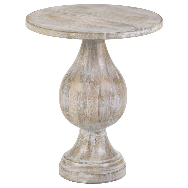 Pedestal Accent Elegant Round Top Table - Ivory