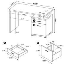Load image into Gallery viewer, 2 Drawer Reversible Office Desk With Modular Design
