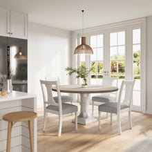 Load image into Gallery viewer, Tannen - Round 5 Piece Dining Table (Set of 5) - White And Gray
