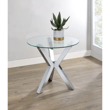 Load image into Gallery viewer, Alexa - Round Tempered Glass Top End Table - Chrome
