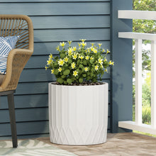 Load image into Gallery viewer, Planter With Subtle Pleated Design - Antique White
