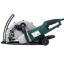 Load image into Gallery viewer, Portable Electric Corded Circular Concrete Saw 14" Wet / Dry Cutter 2600W Green Steel With Water Line &amp; Guide Roller - Green
