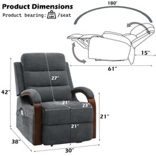 Load image into Gallery viewer, Kayla - Power Recliner With Lift &amp; Heating &amp; Massage (Zero Gravity) - Gray
