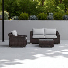 Load image into Gallery viewer, Outdoor Wicker Conversation Set With Cushions, All Weather
