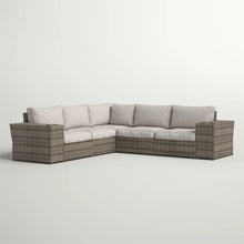 Load image into Gallery viewer, Wide Outdoor Wicker Patio Sectional With Cushions &amp; Reversible Design - Gray
