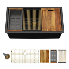 Load image into Gallery viewer, Quartz Composite Kitchen Sink With Undermount Design, Durable Single Bowl Workstation
