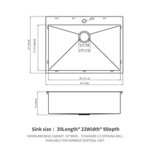 Load image into Gallery viewer, Drop In Kitchen Sink, 16 Gauge Stainless Steel, Topmount

