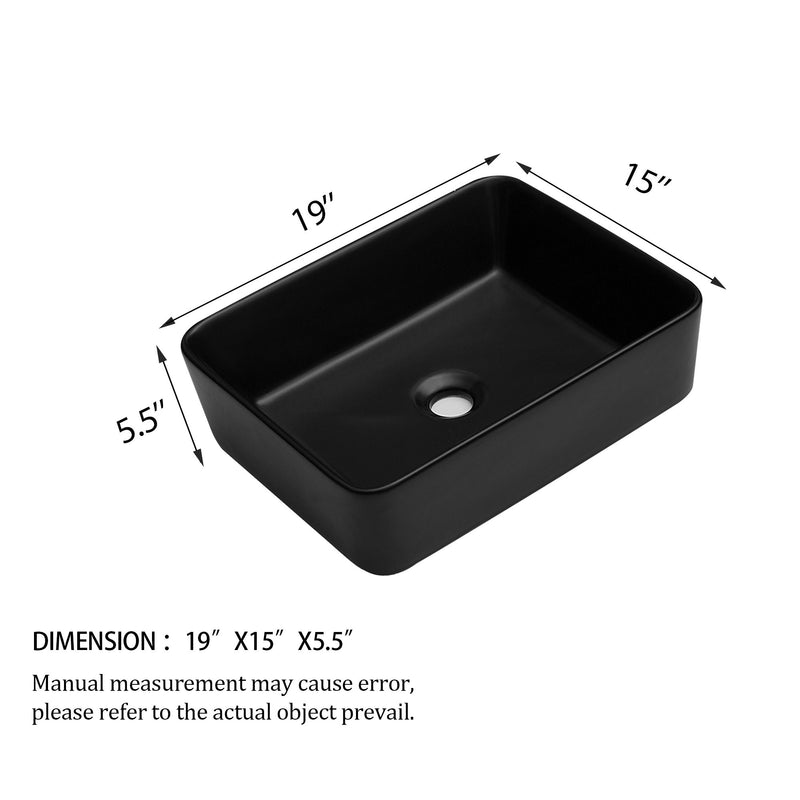 Modern European Design Ceramic Rectangular Vessel Bathroom Sink