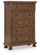 Load image into Gallery viewer, Zackaryn - Five Drawer Chest - Warm Brown
