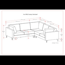 Load image into Gallery viewer, Ava - Mid Century Corner Sectional Sofa Handcrafted
