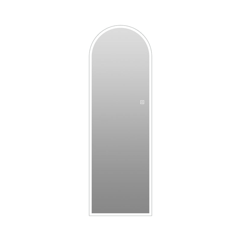 65" X 21" Arched LED Full Length Mirror, Wall Mounted Lighted Full Body Mirror With Frosted Edge Lighting, 3 Color Temperatures & Stepless Dimming - Silver