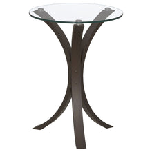 Load image into Gallery viewer, Helena - Round Glass Top Accent Side Table - Cappuccino
