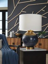 Load image into Gallery viewer, Adara - Metal Table Lamp - Blue / Gold Finish
