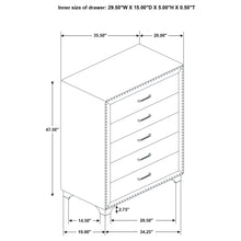 Load image into Gallery viewer, 5 Drawer Bedroom Chest With Crystal Pulls
