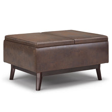 Load image into Gallery viewer, Owen - Tray Top Small Coffee Table Upholstered Storage Ottoman
