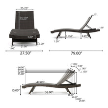Load image into Gallery viewer, Mysticism Outdoor Chaise Lounge With Adjustable Backrest And Foldable Legs - Brown Multi
