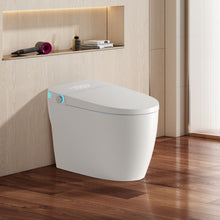 Load image into Gallery viewer, Tankless Smart Toilet With Bidet Built In, 1 Piece Bidet Toilet Seat, Auto Flush, Heated Seat, Warm Water And Dry, Adjustable Temp, Remote Control Side Know - White

