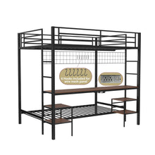 Load image into Gallery viewer, Ethan - Bunk Bed With Desk, Charging Station, Storage Shelves
