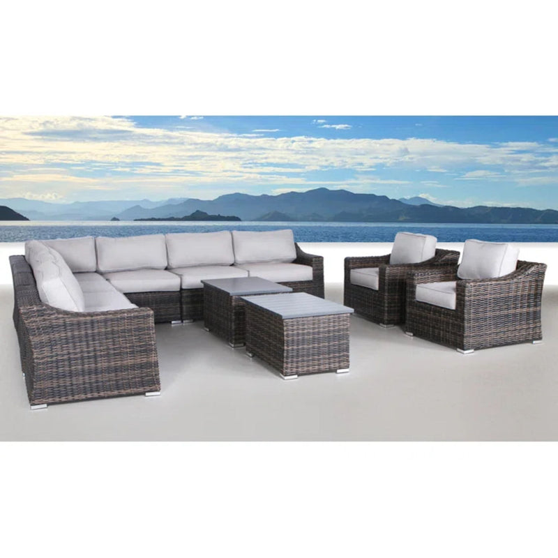 Resort 8 Person Wicker Patio Seating Set With Cushions - Espresso