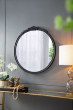 Load image into Gallery viewer, Round Hand Carved Rose Antique Mirror Frame, Wall Mirror For Live Space
