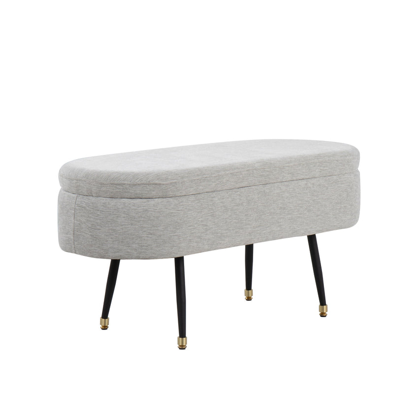 Harvey - Contemporary Storage Bench - Gray