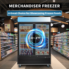 Load image into Gallery viewer, Glass Door Merchandiser Freezer Swing Door Commercial Reach-In Display Freezers With LED Top Panel Upright Freeze Storage
