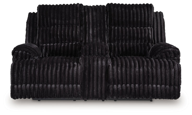 Rhine Falls - Double Reclining Power Loveseat With Console - Onyx