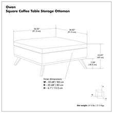 Load image into Gallery viewer, Owen - Multifunctional Square Coffee Table Storage Ottoman
