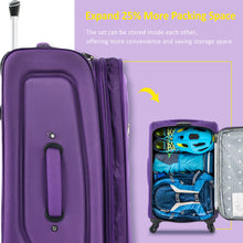 Load image into Gallery viewer, Softside Luggage Expandable 3 Piece Set Suitcase Upright Spinner Softshell Lightweight Luggage Travel Set
