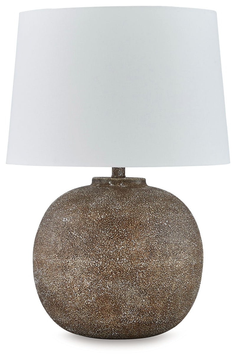 Neavesboro - Metal Table Lamp - Antique Brown / White