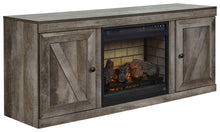 Load image into Gallery viewer, Wynnlow - TV Stand With Faux Firebrick Fireplace Insert - Gray
