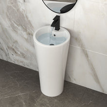 Load image into Gallery viewer, 15" Pedestal Sink With Space Saving Design, Smooth Non Porous Surface For Powder Rooms - White
