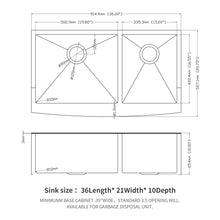 Load image into Gallery viewer, Double Bowl Farmhouse Sink, Stainless Steel Apron Front
